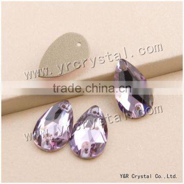 Violet Teardrop Flat Back Rhinestones Sew on Stones photo-3