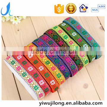 factory directly sale polyester jacquard/ethnic/embroidery ribbon for garments