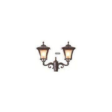 Brown Aluminum Outdoor Pole Lamps Antique European Pillar Lighting IP65