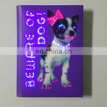 2017 Free Samples Hardcover a4 Szie Notebook Custom Printing With Led Light photo-4