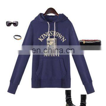 Cheap Women's Fleece Hoodie Kangaroo Pocket Long Sleeves Fleece Jacket Sweatershirt Terry Hoodie With Rubber Print
