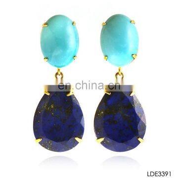 oval and teardrop gold plated chandelier earrings that sell for christma