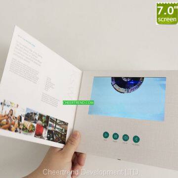 Фашиональная папочная бумажная карта с 7-дюймовым ЖК-экраном / Видеокарточка поздравления / Видеоброшюра / Видеокнига photo-3