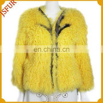 2015 Newest Women Winter Short Coat Fashion Sheep Fur Jacket