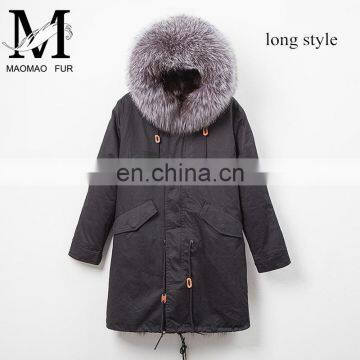 Hot Sales Winter's Fox Fur Lined Parka Germany Fur Coats With Removable Raccoon Fur Collar photo-5