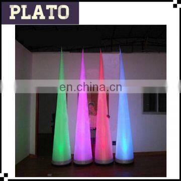 190T oxford cloth light inflatable cone/ inflatbale LED tower for Christmas decoration