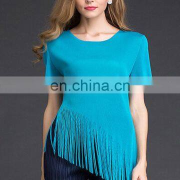 Korean Style Women Tassels Chiffon Blouse for Ladies 2017 Summer