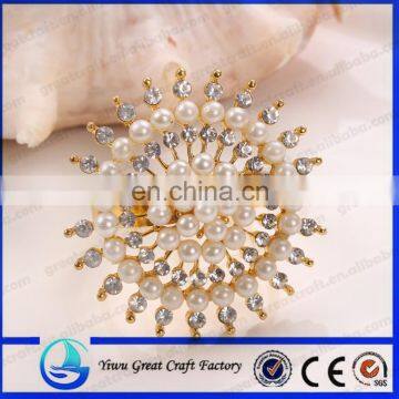 Elegant fashion rhinestone crystal multicolor zinc alloy plating gold brooch scarf buckle