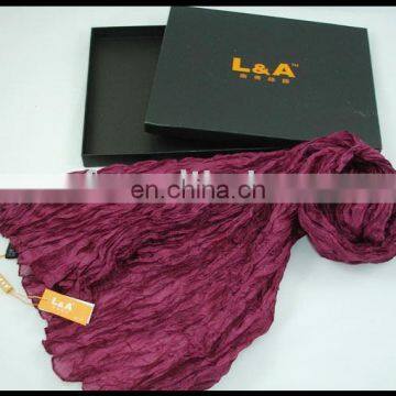plain purple real silk scarf