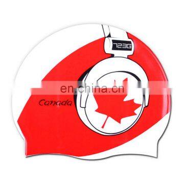 Waterproof 100% Silicone Swim Cap for Canada Swimmers