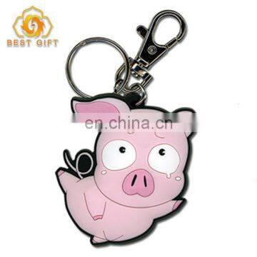 Accept Free Design Animal Pig Keychain