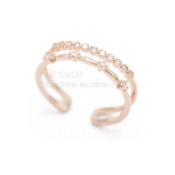 Guangzhou 14K/18K Rose Gold Statement Rings Jewelry Manufacturer