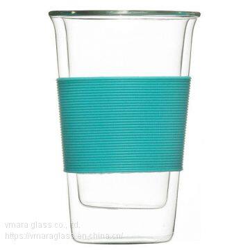 Family Reunion Double Wall Borosilicate Glass Cup Drinking For Christmas Promotional