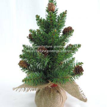 Artificial christmas burlap tree