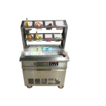 Quality Single Optional Double 2 Round Pan Stir Fry Thai Ice Roll Cold Plate Ice Cream Roll Fried Ice Cream Machine For Sale photo-6