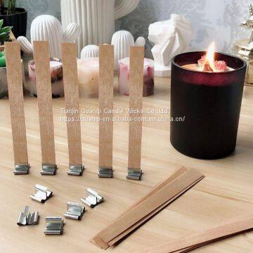 Cheap Natural Candle Wood Wick With Metal Tab For Candle Making photo-4