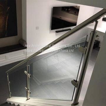 Stainless steel safety glass railings for garden / pool