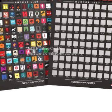 Scratch-off Chart Poster Holographic on PET Silkscreen on Paper or PET wholesale