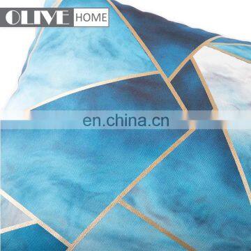 2018 New Design Geometric Figure Gold Stamping Marble Printed Cushion Cover For Spring photo-3