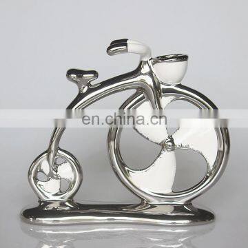 Modern Creative Design Crafts Exquisite Bicycle Shape Ceramic Office Home Living Room Decoration Ornaments