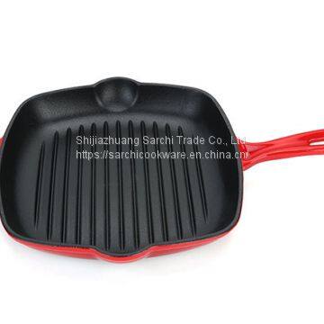 Steak Grill Plate BBQ Square Enamel Cast Iron Grill Fry Pan, cast iron grill pan,steak frying pan