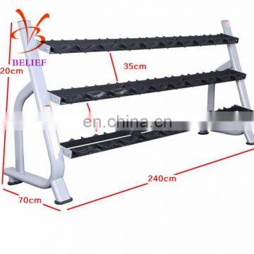 Three-layer Dumbbell Rack 10 Double Fixed Dumbbell Steel Rack