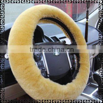 Genuine Sheepskin Car Leather Sewing Steering Wheel Cover