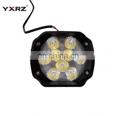 Factory price motor lighting system square shape head light 9 LED bulbs universal motorcycle headlight