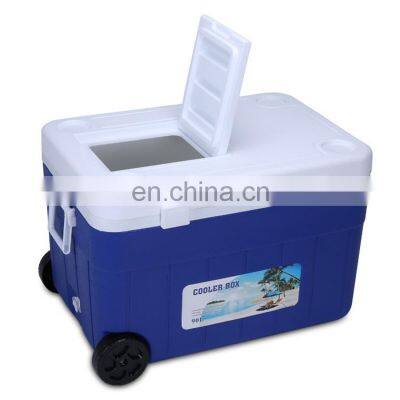 Car use 120 liter large capacity portable cooler box plastic cooler ice chest with handle and wheels