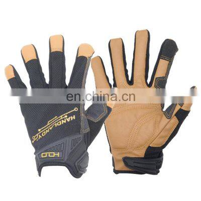 HANDLANDY Vibration-Resistant Mechanic Screen Touch Outdoor Riding Goat Skin Motorcycle Glove