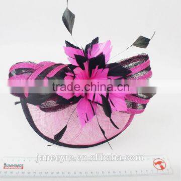 China Manufacturer Wholesale Wedding Bridal Fascinator Hat With Feather