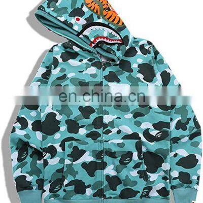 High Quality Bape Ape Shark Camo Hoodie Fashion Casual Teenage Adult Sweater Full Zipper Unisex Jacket