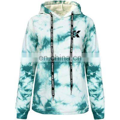 Customized plus size retro tie-dye T-shirt star gradient hooded sweater