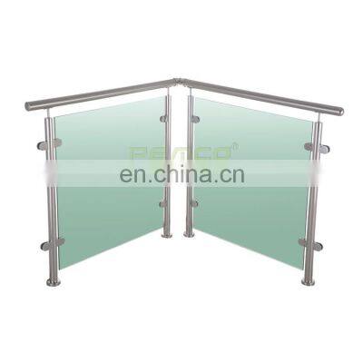 Balcony Tempered Bannisters Post Balustrade Stainless Steel Glass Banister Railing photo-3