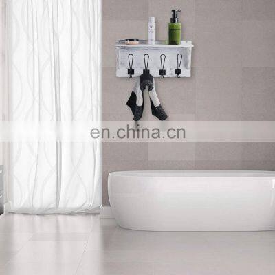 Stone Rustic Coat Rack Shelf Hanging Entryway Shelf With 4 Hooks photo-4