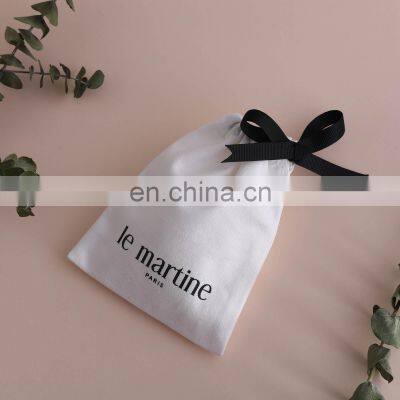 PandaSew 11x8cm Cotton Canvas Jewelry Packaging Bag Jewelry Pouch With Custom Logo photo-5