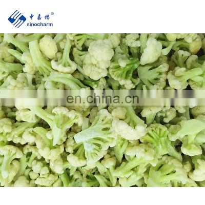 Sinocharm BRC A Approved 3-5CM IQF Cauliflower Floret with Green Stem Frozen Cauliflower