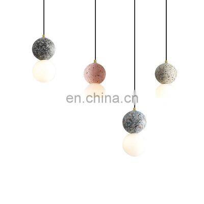 Nordic Glass Ball Pendant Light Modern Dining Living Room Hanging Light LED Decoration Cafe Bar Chandelier