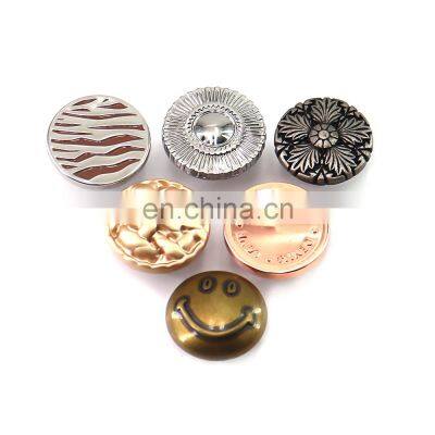 Wholesale Personalized Rose Gold Metal Spring Snap Button Snap Fastener Button For Garment Handbag