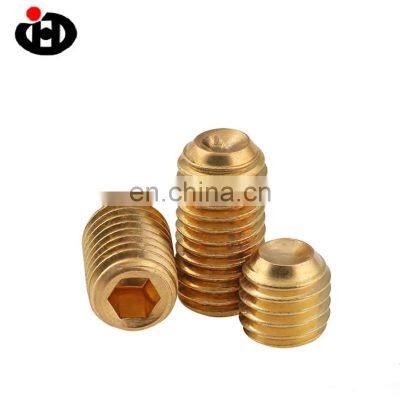 High Quality JINGHONG Brass Hex Socket Cup Point Set Screw