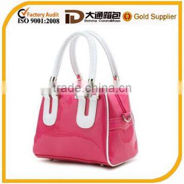 Smooth leather bright PU handbag