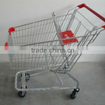 Galvanized shopping trolley hand supermarket galvanized trolley