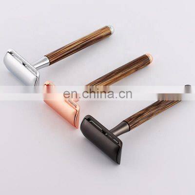 Bamboo Wood Handle Shaving Safety Razor Double Edge Safety Razor Christmas Present photo-5
