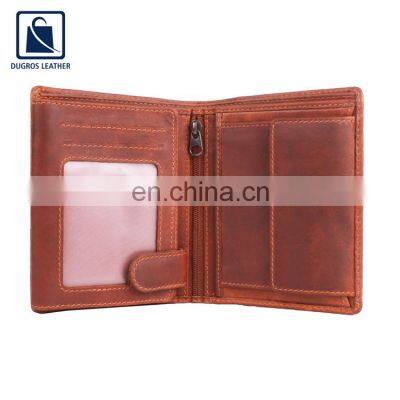 Direct Factory Wholesale Selling Short Length New Fashion Style Anthracite Fittings Best Quality Genuine Leather Men's Wallet