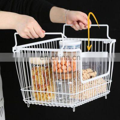 Under Shelf Hanging Muti Kitchen Corner Acbinet Organizer Wire Basket With Wheel photo-2