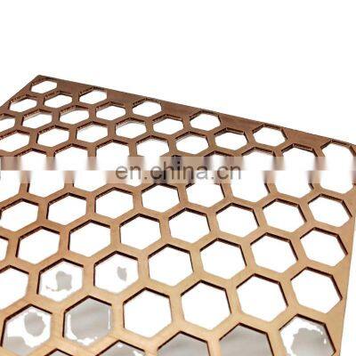 Endurable  Stainless Steel  Hexagonal Hole  Perforated Metal Mesh for Decoration