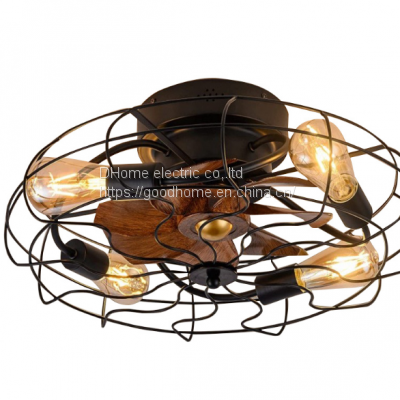 Retro ceiling electric fan light