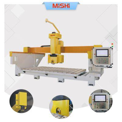 MISHI Hot Sale Stone CNC Machine 5 Axis Cutting Bridge Saw Marble Granite 45 Degree Miter Cutting Cutting Machine for Sale