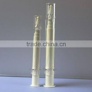 Hot Sale 20ml Plastic Airelss Syringe Container for Cream, Syringe cream bottle