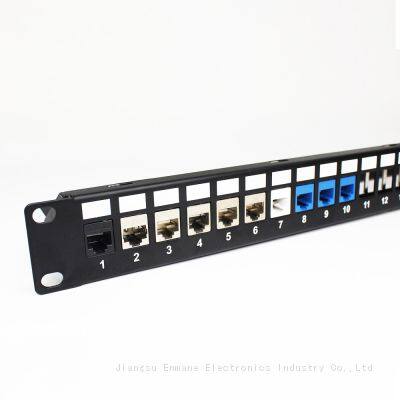 1U 24 Port Thin Shielded Blank Patch Panel